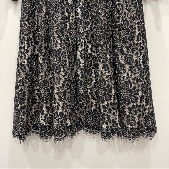 Eliza J Black Lace Fit & Flare Dress Knee Length Elbow Length Sleeve Size 14 - Picture 4 of 8